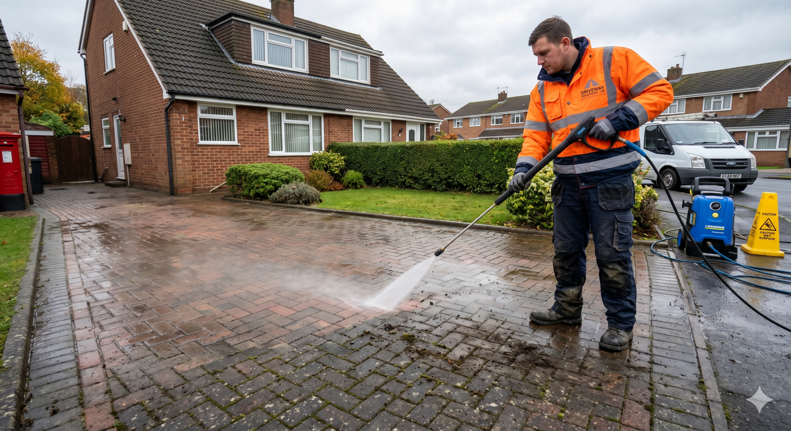 driveway being cleaned