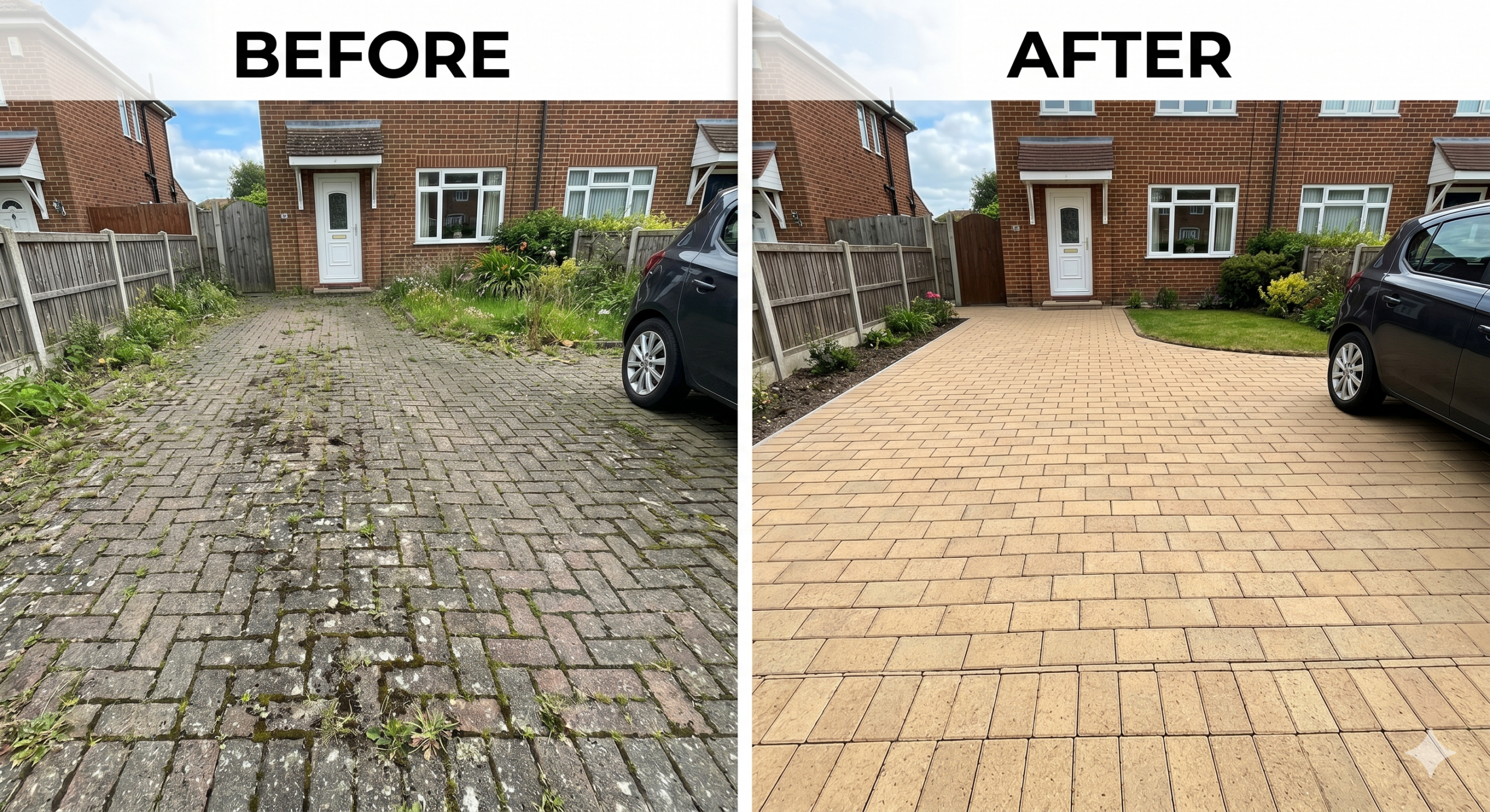 driveway cleaning and restoration example